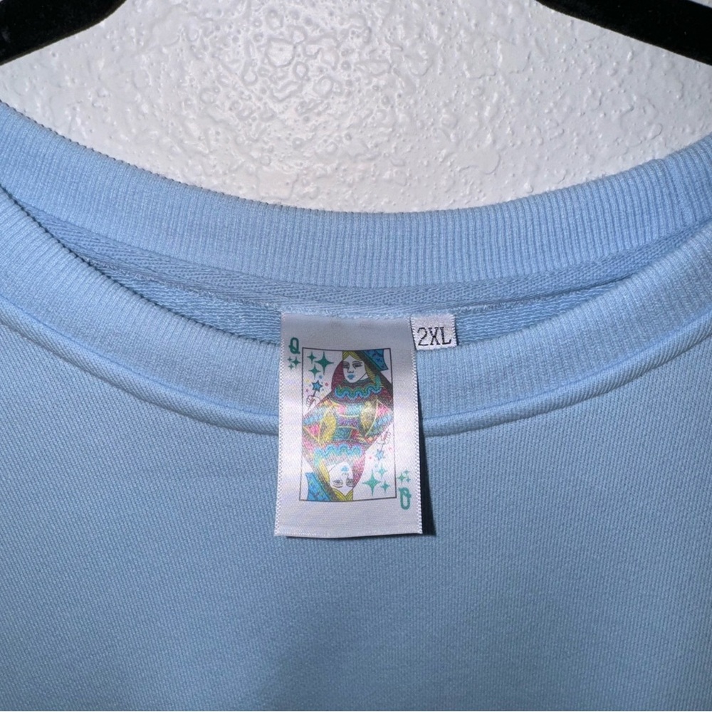 Light Blue Swimsuit Girl Icon Sweatshirt by Queen of Sparkles. - Picture 4 of 6